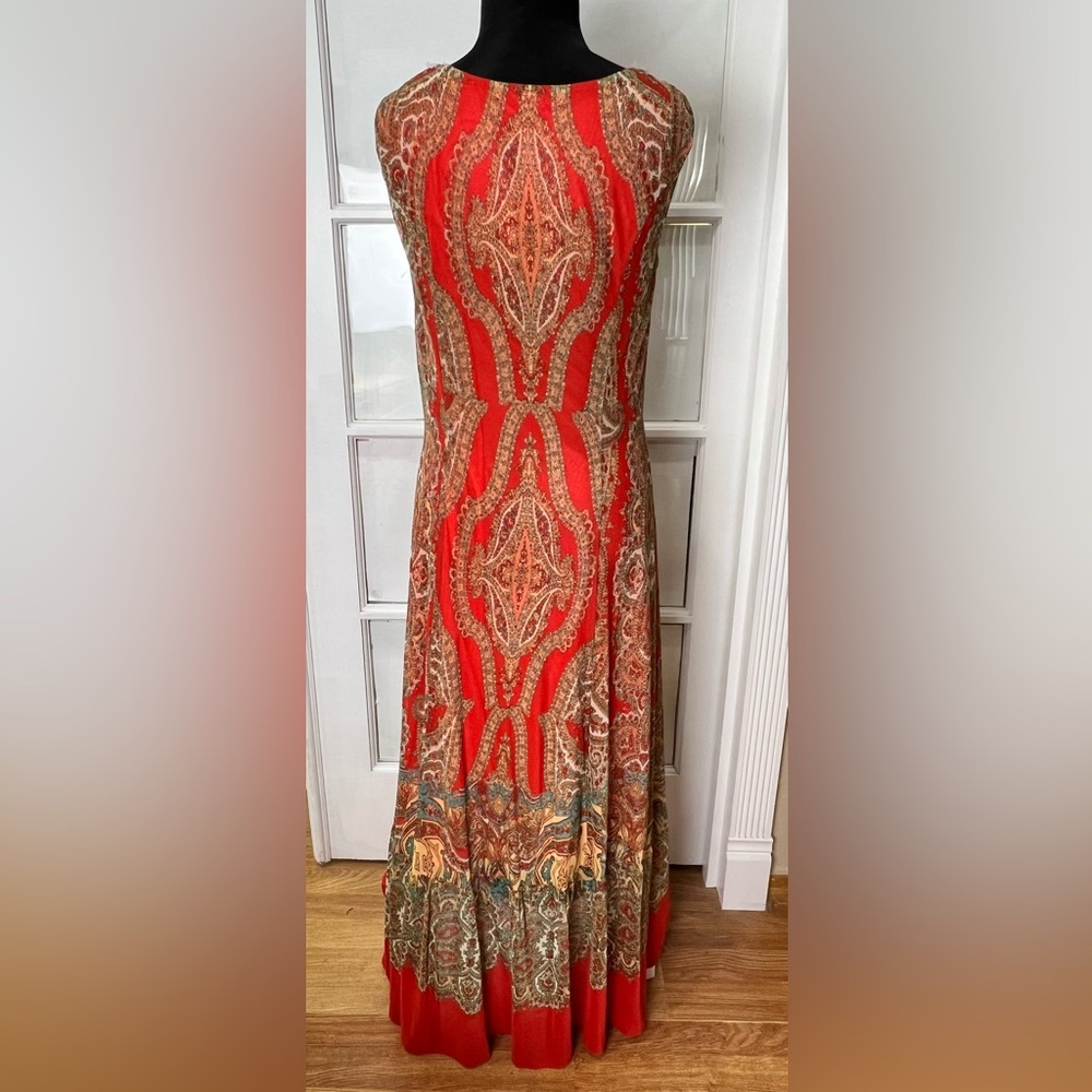 Reba Maxi Red Dress with Scoop Neck-line - Bohemian Style - Picture 5 of 6